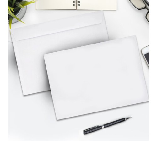 Конверты С5 (162х229 мм), отрывная лента, внутренняя запечатка, 80 г/м2, КОМПЛЕКТ 100 шт., BRAUBERG, 112187