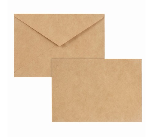 Конверты С6 (114х162 мм) КРАФТ, клей, 90 г/м2, КОМПЛЕКТ 1000 шт., треугольный клапан, 58211