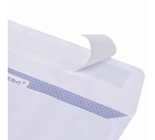 Конверты С6 (114х162 мм), отрывная лента, внутренняя запечатка, 80 г/м2, КОМПЛЕКТ 100 шт., BRAUBERG, 112190