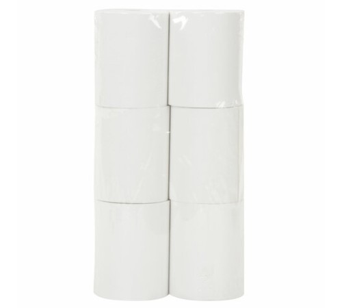 Чековая лента ТЕРМОБУМАГА 80 мм (диаметр 62 мм, длина 60 м, втулка 12 мм) КОМПЛЕКТ 6 шт., BRAUBERG, 112355, 52375