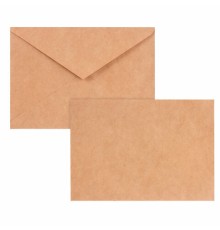 Конверты С6 (114х162 мм) КРАФТ, клей, 90 г/м2, КОМПЛЕКТ 50 шт., треугольный клапан, BRAUBERG, 112363