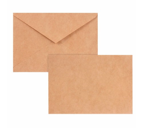 Конверты С6 (114х162 мм) КРАФТ, клей, 90 г/м2, КОМПЛЕКТ 50 шт., треугольный клапан, BRAUBERG, 112363