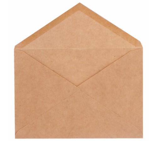 Конверты С6 (114х162 мм) КРАФТ, клей, 90 г/м2, КОМПЛЕКТ 50 шт., треугольный клапан, BRAUBERG, 112363