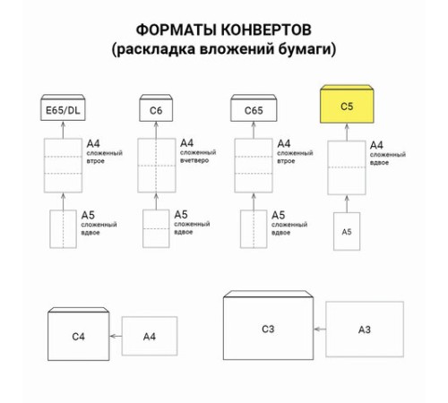Конверты С5 (162х229 мм) КРАФТ, клей, 90 г/м2, КОМПЛЕКТ 50 шт., треугольный клапан, BRAUBERG, 112364