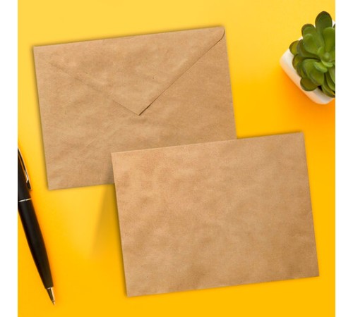 Конверты С5 (162х229 мм) КРАФТ, клей, 90 г/м2, КОМПЛЕКТ 50 шт., треугольный клапан, BRAUBERG, 112364