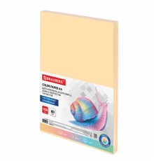 Бумага цветная BRAUBERG, А4, 80 г/м2, 100 л., пастель, оранжевая, для офисной техники, 112448