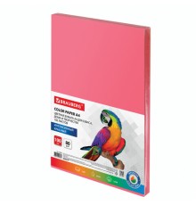 Бумага цветная BRAUBERG, А4, 80 г/м2, 100 л., интенсив, красная, для офисной техники, 112449