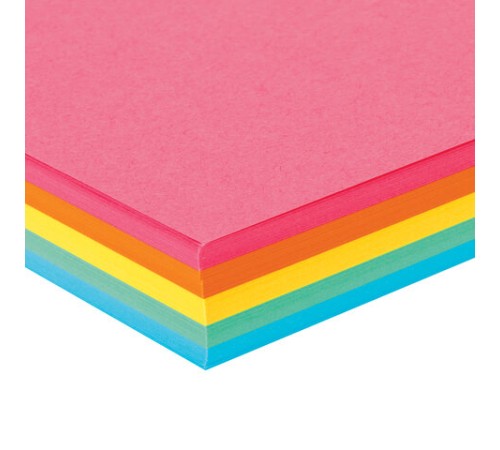 Бумага цветная BRAUBERG, А4, 80 г/м2, 100 л. (5 цветов х 20 листов), интенсив, для офисной техники, 112461