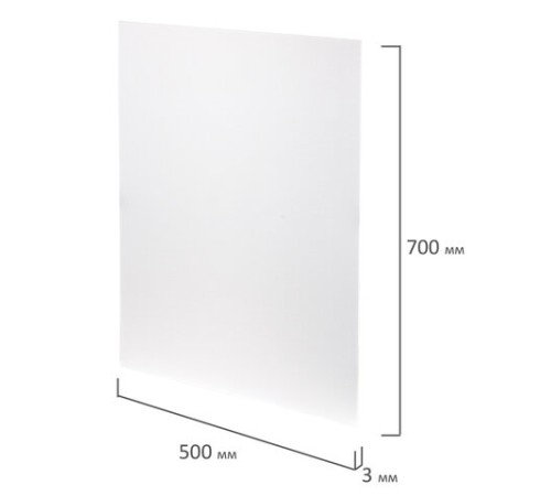 Пенокартон матовый, 50х70 см, толщина 3 мм, белый, КОМПЛЕКТ 5 листов, BRAUBERG, 112470