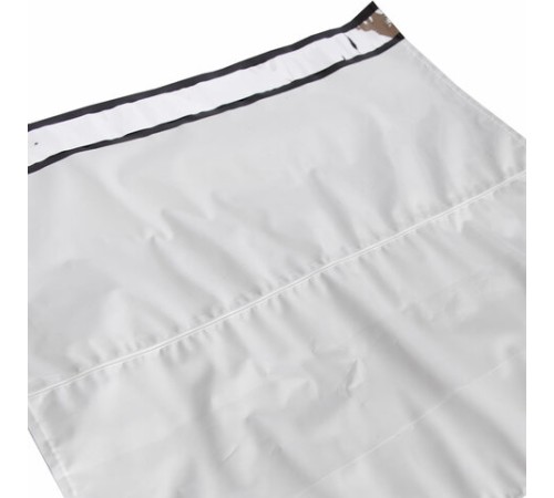 Курьер-пакеты ПОЛИЭТИЛЕН (408x515+40 мм), белые, с карманом для сопроводительной документации, КОМПЛЕКТ 50 шт., 113496