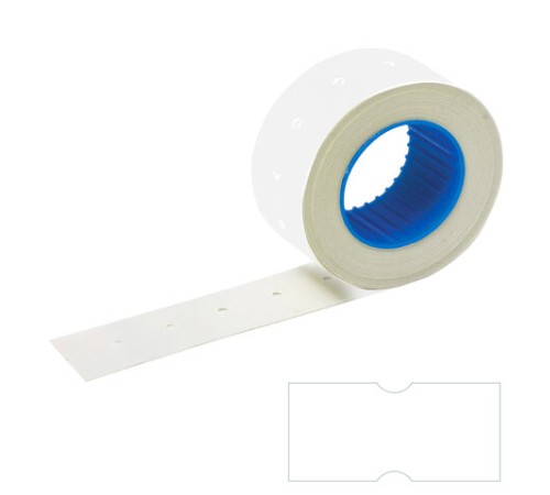 Этикет-лента 21х12 мм прямоугольная, белая, КОМПЛЕКТ 5 рулонов по 600 шт., BRAUBERG, 114207