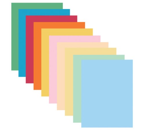 Бумага цветная 10 цветов BRAUBERG MULTICOLOR, А4, 80 г/м2, 200 л. (10 цветов x 20 листов), 114209