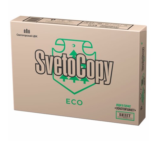 Бумага офисная А4, 80 г/м2, 500 л., SVETOCOPY ECO, белизна 60%, Россия