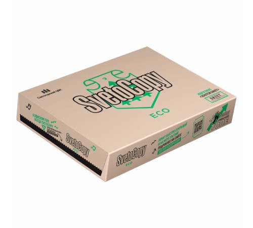 Бумага офисная А4, 80 г/м2, 500 л., SVETOCOPY ECO, белизна 60%, Россия