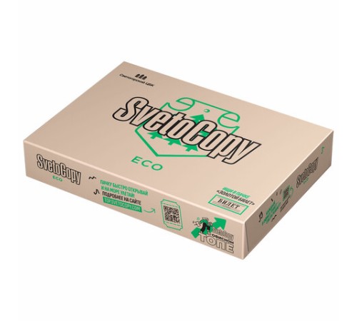 Бумага офисная А4, 80 г/м2, 500 л., SVETOCOPY ECO, белизна 60%, Россия