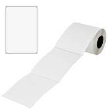 Термоэтикетки ЭКО, 100х150 мм, 300 этикеток в ролике, прозрачная подложка из пленки, 114510