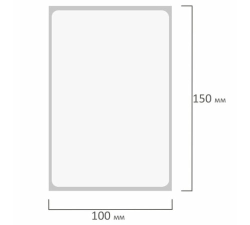 Термоэтикетки ЭКО, 100х150 мм, 300 этикеток в ролике, прозрачная подложка из пленки, 114510