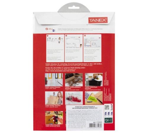 Этикетка самоклеящаяся 210х297 мм, 1 этикетка, полиэстер, серебро, 25 листов, TANEX, сырье Финляндия, 114544, TW-2000