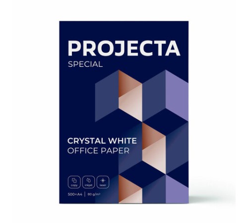Бумага офисная А4, 80 г/м2, 500 л., марка В, PROJECTA SPECIAL, Россия, 153% (CIE)