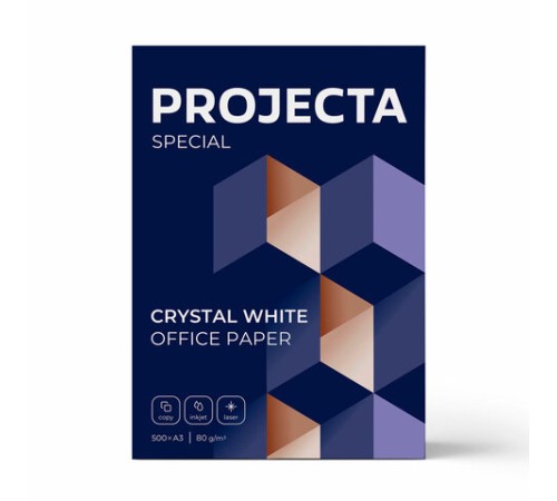 Бумага офисная БОЛЬШОГО ФОРМАТА (297х420), А3, 80 г/м2, 500 л., марка В, PROJECTA SPECIAL, Россия, 153% (CIE)
