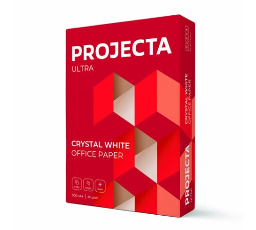 Бумага офисная А4, 80 г/м2, 500 л., марка А, PROJECTA ULTRA, Россия, 162% (CIE)