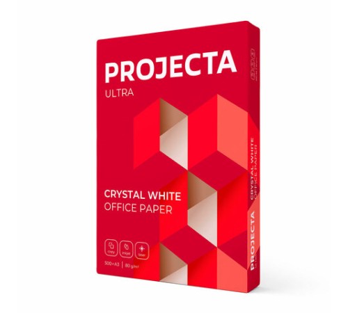 Бумага офисная БОЛЬШОГО ФОРМАТА (297х420), А3, 80 г/м2, 500 л., марка А, PROJECTA ULTRA, Россия, 162% (CIE)