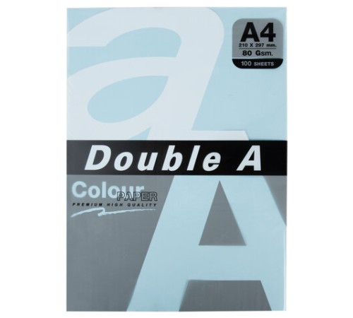 Бумага цветная DOUBLE A, А4, 80 г/м2, 100 л. (5 цветов x 20 листов), микс пастель