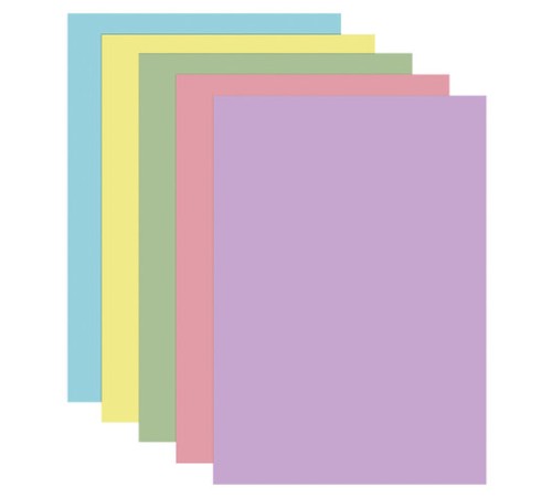 Бумага цветная DOUBLE A, А4, 80 г/м2, 100 л. (5 цветов x 20 листов), микс пастель