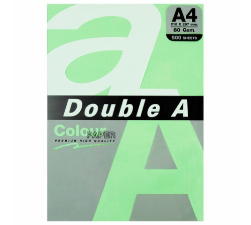 Бумага цветная DOUBLE A, А4, 80 г/м2, 500 л., пастель, зеленая