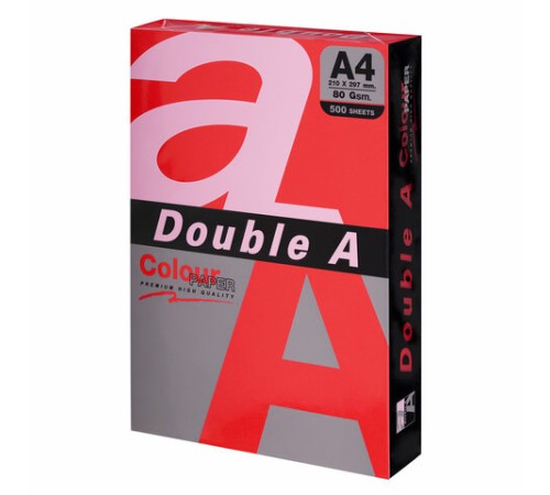 Бумага цветная DOUBLE A, А4, 80 г/м2, 500 л., интенсив, красная