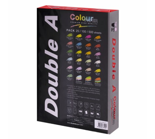 Бумага цветная DOUBLE A, А4, 80 г/м2, 500 л., интенсив, красная