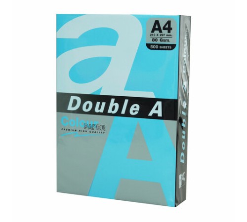 Бумага цветная DOUBLE A, А4, 80 г/м2, 500 л., интенсив, синяя