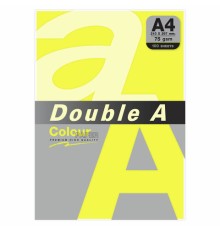 Бумага цветная DOUBLE A, А4, 75 г/м2, 100 л., неон, желтая