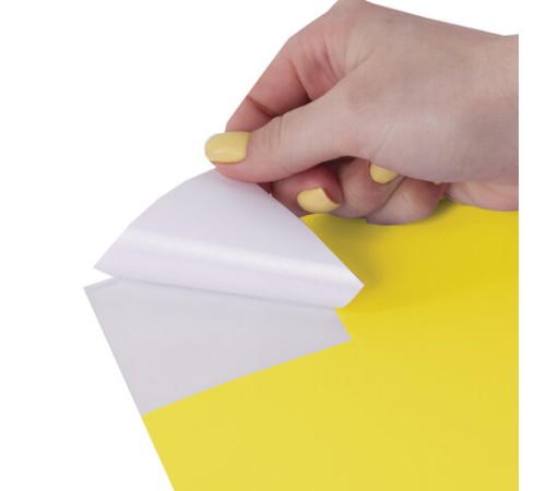 Этикетка самоклеящаяся 70х37,1 мм, 24 этикетки, желтая, 80 г/м2, 50 листов, STAFF, 115184