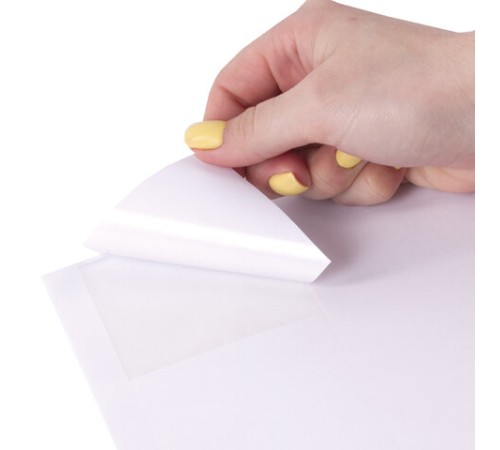 Этикетка самоклеящаяся 105х74,2 мм, 8 этикеток, белая, 70 г/м2, 50 листов, ОФИСМАГ, сырье Финляндия, 115196