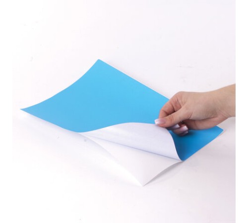 Этикетка самоклеящаяся 210х297 мм, 1 этикетка, голубая, 80 г/м2, 50 листов, STAFF, 115231