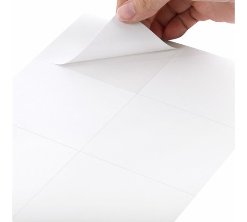 Этикетка самоклеящаяся 105х99 мм, 6 этикеток, белая, 80 г/м2, 50 листов, STAFF BASIC, 115645