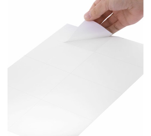 Этикетка самоклеящаяся 105х74,2 мм, 8 этикеток, белая, 80 г/м2, 50 листов, STAFF BASIC, 115646