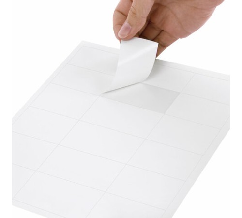 Этикетка самоклеящаяся 66,7х46 мм, 18 этикеток, белая, 80 г/м2, 50 листов, STAFF BASIC, 115653
