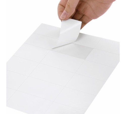 Этикетка самоклеящаяся 70х49,5 мм, 18 этикеток, белая, 80 г/м2, 50 листов, STAFF BASIC, 115654