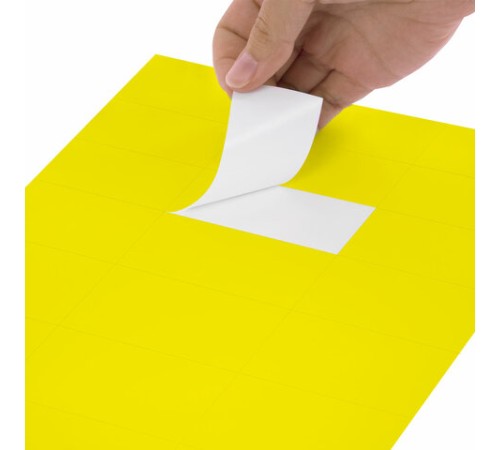 Этикетка самоклеящаяся 70х37,1 мм, 24 этикетки, желтая, 80 г/м2, 50 листов, STAFF BASIC, 115683