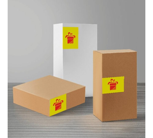 Этикетка самоклеящаяся 70х37,1 мм, 24 этикетки, желтая, 80 г/м2, 50 листов, STAFF BASIC, 115683