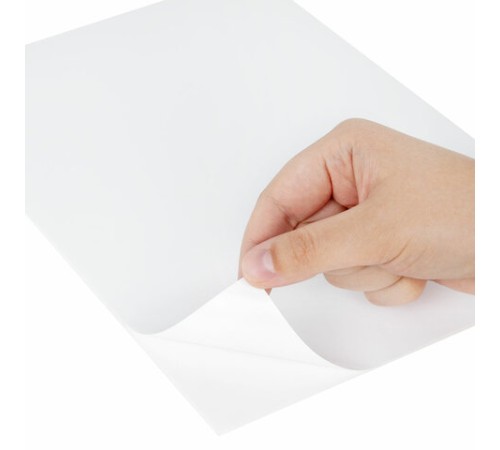 Этикетка самоклеящаяся ГЛЯНЦЕВАЯ 210х297 мм, 1 этикетка, белая, 80 г/м2, 100 л., STAFF BASIC, 115687