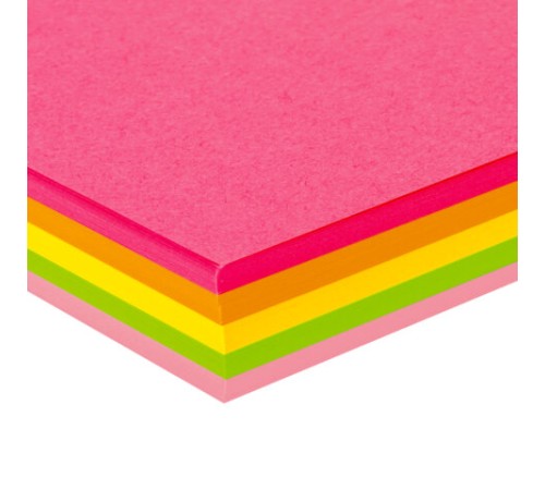 Бумага цветная BRAUBERG, А4, 75 г/м2, 100 л. (5 цветов х 20 листов), НЕОН, для офисной техники, 116667