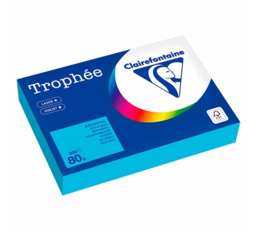 Бумага цветная CLAIREFONTAINE, А4, 80 г/м2, 500 л., интенсив, королевский синий, Франция, 1976PC