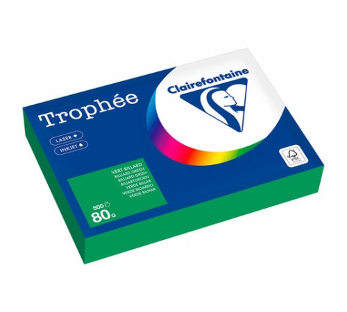 Бумага цветная CLAIREFONTAINE, А4, 80 г/м2, 500 л., интенсив, травяной, Франция, 1991C, 1991PC