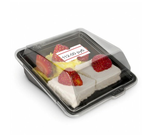 Этикет-лента 21х12 мм, прямоугольная, белая с красной полосой, КОМПЛЕКТ 10 рулонов по 1000 этикеток, 117546