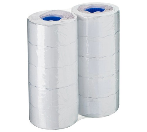 Этикет-лента 26х16 мм, волна, белая, КОМПЛЕКТ 10 рулонов по 1000 этикеток, 117550