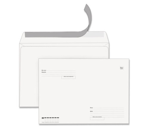 Конверты С4 (229х324 мм), отрывная лента, 