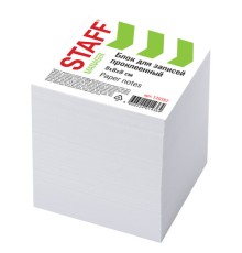 Блок для записей STAFF, проклеенный, куб 8х8 см,1000 листов, белый, белизна 90-92%, 120382